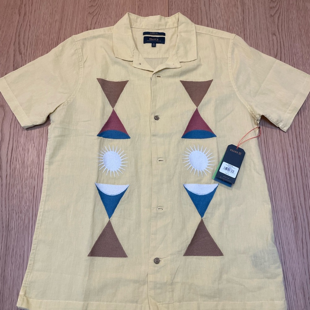 Roark Short Sleeve Button Down with Geometric Design